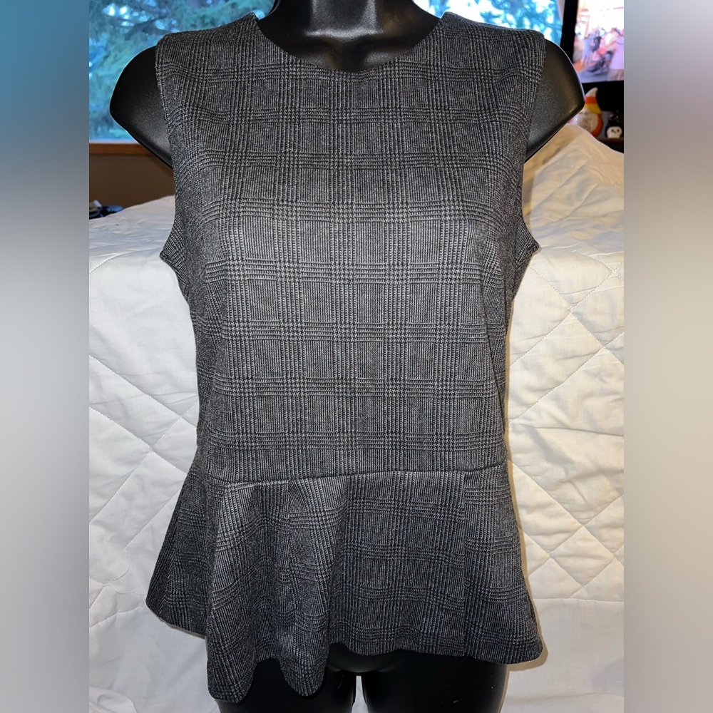 Banana Republic Factory Plaid Peplum Top
